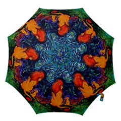 Lion Art Starry Night Van Gogh Hook Handle Umbrellas (medium) by Modalart