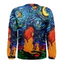 Lion Art Starry Night Van Gogh Men s Long Sleeve T-Shirt View2