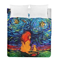 Lion Art Starry Night Van Gogh Duvet Cover Double Side (full/ Double Size) by Modalart