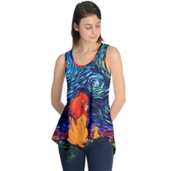 Lion Art Starry Night Van Gogh Sleeveless Tunic by Modalart