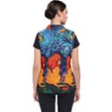 Lion Art Starry Night Van Gogh Women s Puffer Vest View2