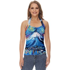 Mount Fuji Art Starry Night Van Gogh Basic Halter Top