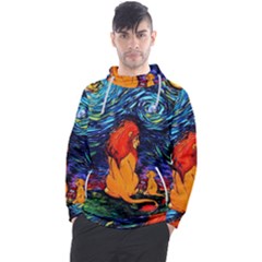 Lion Art Starry Night Van Gogh Men s Pullover Hoodie