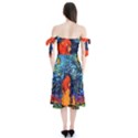 Lion Art Starry Night Van Gogh Shoulder Tie Bardot Midi Dress View2