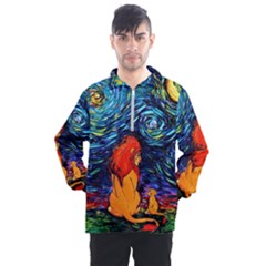 Lion Art Starry Night Van Gogh Men s Half Zip Pullover