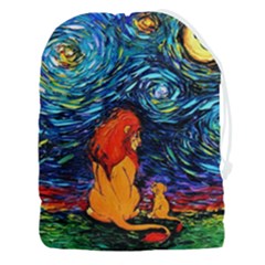 Lion Art Starry Night Van Gogh Drawstring Pouch (3xl) by Modalart