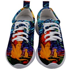 Lion Art Starry Night Van Gogh Kids Athletic Shoes by Modalart