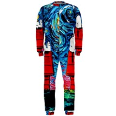 Red House Dog Cartoon Starry Night Onepiece Jumpsuit (men)