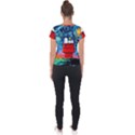 Red House Dog Cartoon Starry Night Short Sleeve Sports Top  View2