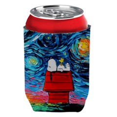 Red House Dog Cartoon Starry Night Can Holder by Modalart