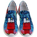 Red House Dog Cartoon Starry Night Women s Lightweight Slip Ons View1