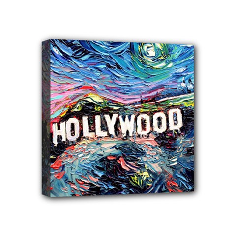 Hollywood Art Starry Night Van Gogh Mini Canvas 4  X 4  (stretched) by Modalart