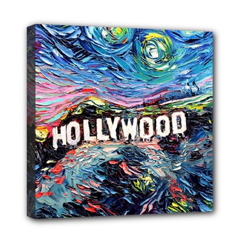 Hollywood Art Starry Night Van Gogh Mini Canvas 8  X 8  (stretched) by Modalart