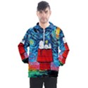 Red House Dog Cartoon Starry Night Men s Half Zip Pullover View1