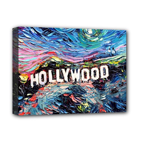 Hollywood Art Starry Night Van Gogh Deluxe Canvas 16  X 12  (stretched)  by Modalart