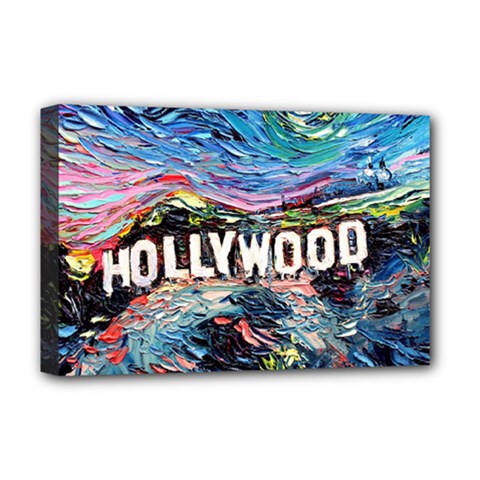 Hollywood Art Starry Night Van Gogh Deluxe Canvas 18  X 12  (stretched) by Modalart