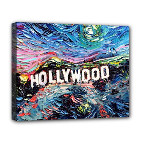 Hollywood Art Starry Night Van Gogh Deluxe Canvas 20  X 16  (stretched) by Modalart