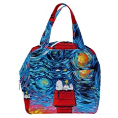 Red House Dog Cartoon Starry Night Boxy Hand Bag by Modalart