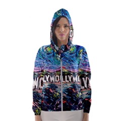 Hollywood Art Starry Night Van Gogh Women s Hooded Windbreaker