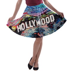 Hollywood Art Starry Night Van Gogh A-line Skater Skirt by Modalart