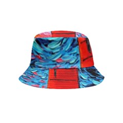 Red House Dog Cartoon Starry Night Bucket Hat (kids) by Modalart