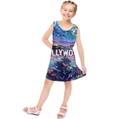 Hollywood Art Starry Night Van Gogh Kids  Tunic Dress by Modalart