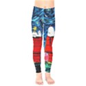 Red House Dog Cartoon Starry Night Kids  Classic Winter Leggings View1