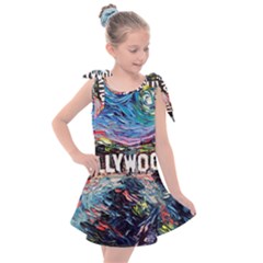 Hollywood Art Starry Night Van Gogh Kids  Tie Up Tunic Dress by Modalart