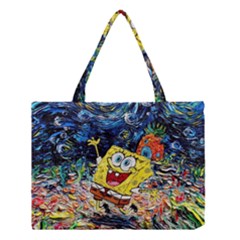 Art Cartoon Starry Night Van Gogh Medium Tote Bag by Modalart