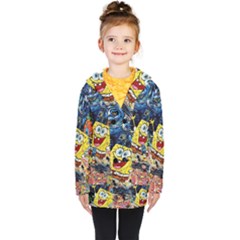 Art Cartoon Starry Night Van Gogh Kids  Double Breasted Button Coat by Modalart