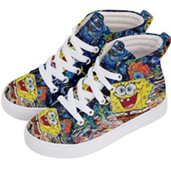 Art Cartoon Starry Night Van Gogh Kids  Hi-top Skate Sneakers by Modalart