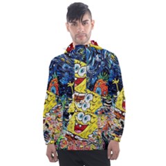 Art Cartoon Starry Night Van Gogh Men s Front Pocket Pullover Windbreaker