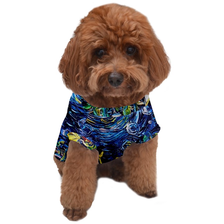 Art Cartoon Starry Night Van Gogh Dog T-Shirt