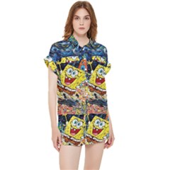 Art Cartoon Starry Night Van Gogh Chiffon Lounge Set by Modalart