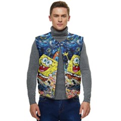 Art Cartoon Starry Night Van Gogh Men s Button Up Puffer Vest	