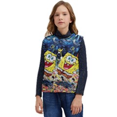 Art Cartoon Starry Night Van Gogh Kid s Button Up Puffer Vest	