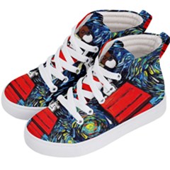 Dog Flying House Cartoon Starry Night Vincent Van Gogh Parody Kids  Hi-top Skate Sneakers by Modalart