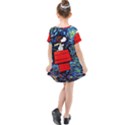 Dog Flying House Cartoon Starry Night Vincent Van Gogh Parody Kids  Simple Cotton Dress View2