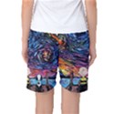 Cartoon Dog Vincent Van Gogh s Starry Night Parody Women s Basketball Shorts View2