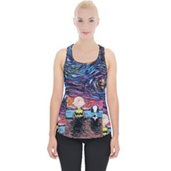 Cartoon Dog Vincent Van Gogh s Starry Night Parody Piece Up Tank Top by Modalart