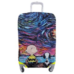 Cartoon Dog Vincent Van Gogh s Starry Night Parody Luggage Cover (medium) by Modalart