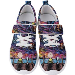 Cartoon Dog Vincent Van Gogh s Starry Night Parody Men s Velcro Strap Shoes by Modalart