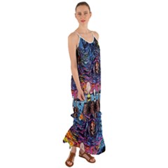 Cartoon Dog Vincent Van Gogh s Starry Night Parody Cami Maxi Ruffle Chiffon Dress by Modalart