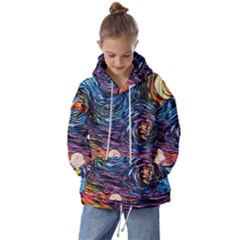 Cartoon Dog Vincent Van Gogh s Starry Night Parody Kids  Oversized Hoodie