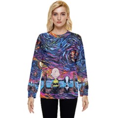 Cartoon Dog Vincent Van Gogh s Starry Night Parody Hidden Pocket Sweatshirt