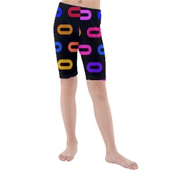 Pattern Background Structure Black Kids  Mid Length Swim Shorts by Pakjumat