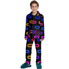 Pattern Background Structure Black Kids  Long Sleeve Velvet Pajamas Set by Pakjumat