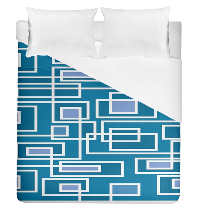 Geometric Rectangle Shape Linear Duvet Cover (Queen Size)