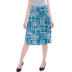 Geometric Rectangle Shape Linear Midi Beach Skirt by Pakjumat