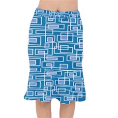 Geometric Rectangle Shape Linear Short Mermaid Skirt by Pakjumat